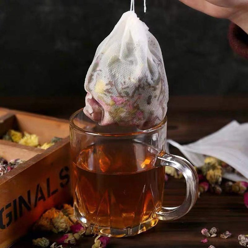 Wesdxc56 400 pcs Tea Filter Bags,Disposable Empty Cotton Drawstring Seal Filter Loose Leaf Tea Bags ï¼ˆ3.54 x 2.75 inchï¼‰ - Image 5